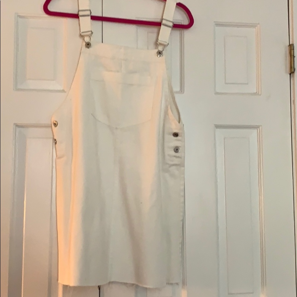 White Overall Dress